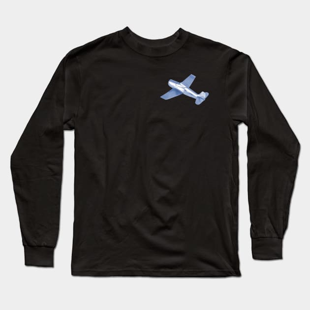 Silver Blue high flyer plane Long Sleeve T-Shirt by alienartfx